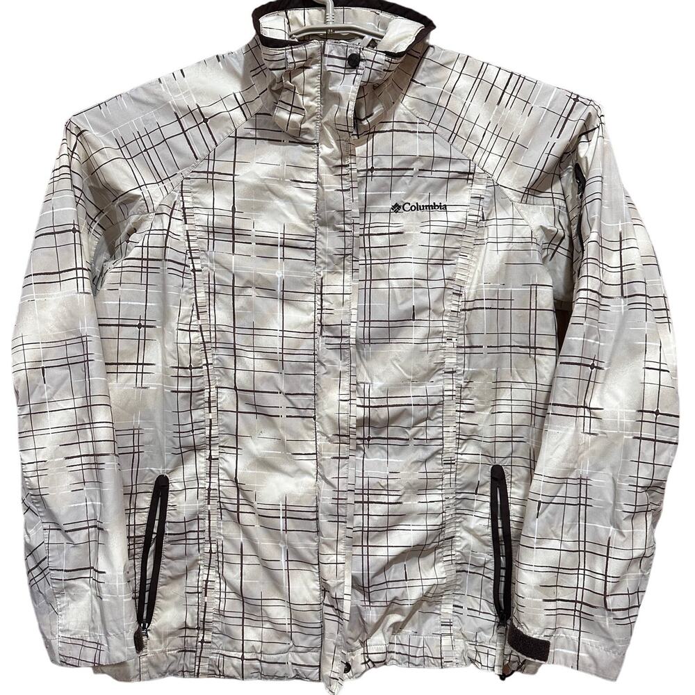 Columbia Jacket L Brown Full Zip Button Up Long Sleeve Outdoor Nylon Gorpcore